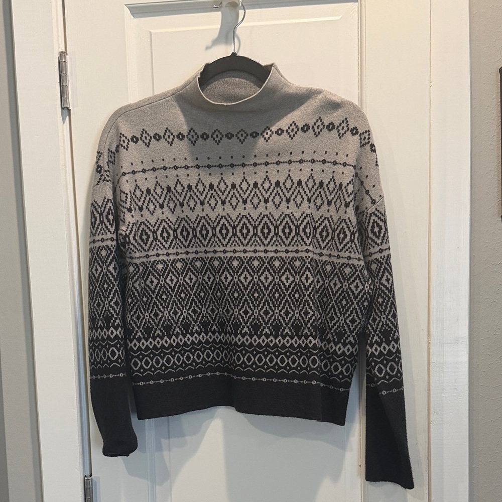 Joie Black and Gray Turtleneck Sweater